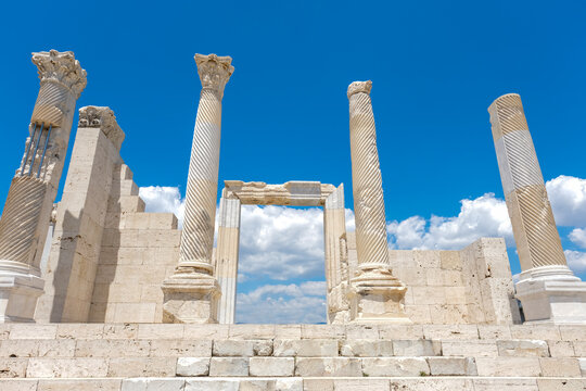 Laodikeia ancient city ruins in Pamukkale, Denizli, Turkey.