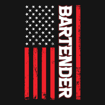 American flag with bartender template