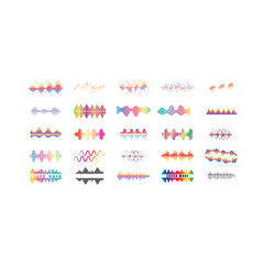 Sound waves set vector illustration