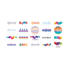 Sound waves set vector illustration