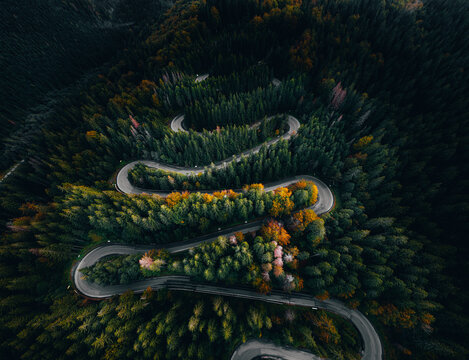 Autumn images of the beautiful Cheia road in Romania