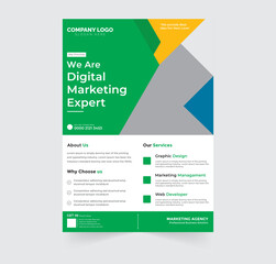 Fototapeta premium Corporate business digital marketing agency flyer design and brochure cover template