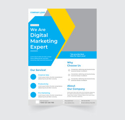 Corporate business digital marketing agency flyer design and brochure cover template