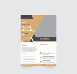 Obraz premium Corporate business digital marketing agency flyer design and brochure cover template