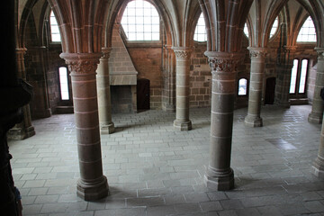 medieval abbey at le mont-saint-michel (france)