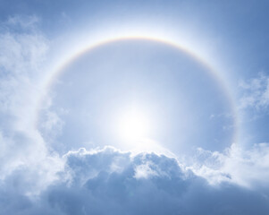 Sun halo in daylight time of nature in middle day. nature action for creative edit in working.