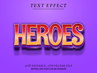 Heroes 3D Editable Text Effect, Text mockup