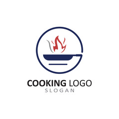 utensils logo for cooking with concept vector template