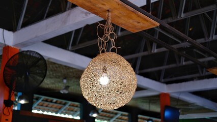 Decorative woven rattan hanging lamps
