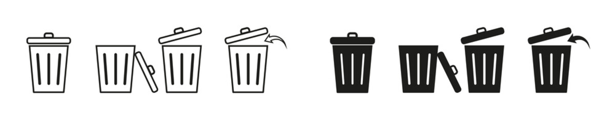 Trash can vector icons. Bin symbol. Garbage illustration sign collection. eps10