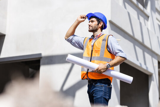 Engineer Black Woman Standing On A Construction Site For Portraits In A Happy Mood