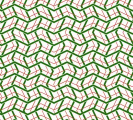 pattern with triangles 3d type in green red and white  illustration background