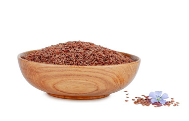 Flax seeds isolated on a white background