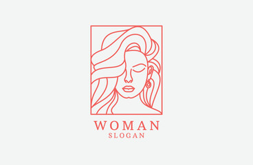 Woman logo icon design template. luxury, premium vector
