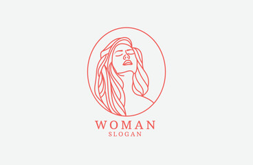 Woman logo icon design template. luxury, premium vector