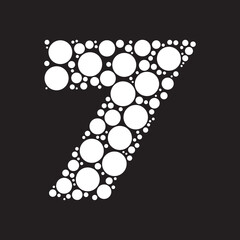 Number 7 shaped with circles for summits events poster titles