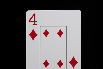 Playing cards on a black background