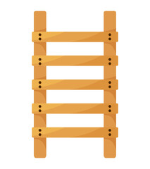 Wooden ladder cartoon icon isolated on white background.