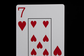 Playing cards on a black background