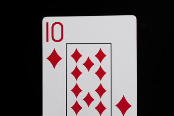 Playing cards on a black background