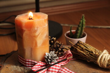 incense and a candle concept in a room