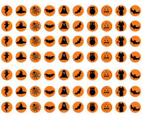 autumn holiday halloween horror set symbol set