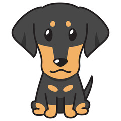 Cartoon character dachshund dog for design.