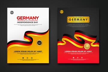 Set poster design Germany unity day background template