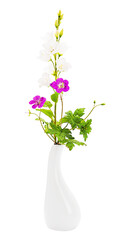 Flowers in a white vase