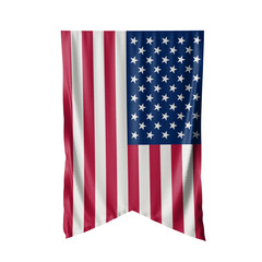 USA Waving Flag, 3d Flag hanging illustration, America National Flag with a white isolated background