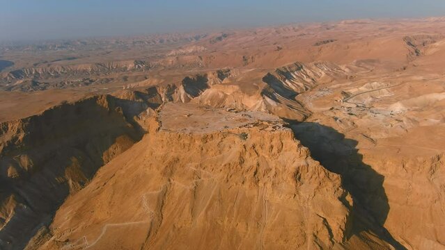 Masada National Park fortress flight view, 2022

Masada National Park in the Dead Sea region of Israel. The fortress of Masada, September, 2022


