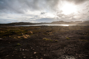 Autumn season landscape in Teriberka Village, Murmansk, Russia