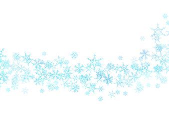 雪の結晶の背景フレーム、冬の青いイラスト