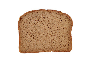 Slice of organic brown bread  isolated on transparency photo png file 