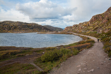 Autumn season landscape in Teriberka Village, Murmansk, Russia