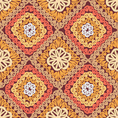 Granny Square Crochet Seamless Pattern