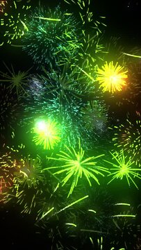 Fireworks Celebration New Year Vertical Video Loop &ndash; Festival Event Background, National Holiday Fireworks, Party Visuals for Social Media, Celebration Overlay Animation