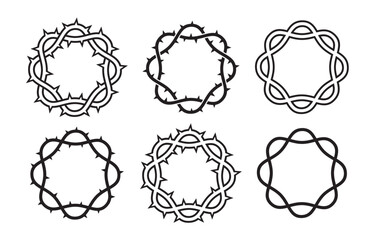 A set of stylized wreaths
