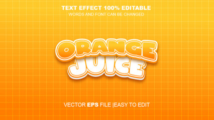 Orange juice text effect editable template