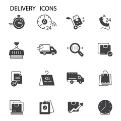 delivery icons set . delivery pack symbol vector elements for infographic web