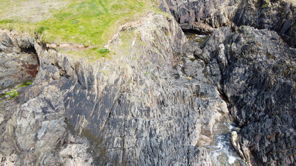 Irish rocks, top view. Nature of Northern Europe.