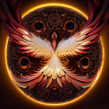 The Symbol Of The Phoenix Bird. The Phoenix Is An Imaginary Creature.