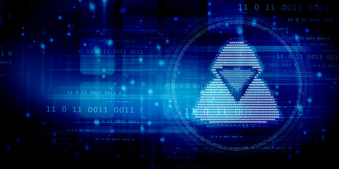 2d illustration cyber crime and internet privacy hacking.Network security,cyber attack,computer virus,ransomware and malware concept