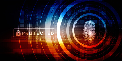 Fingerprint Scanning Technology Concept 2d Illustration