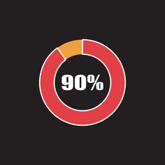circle percentage diagram showing percentage progress ready-to-use for web design, user interface (UI) or info graphic - indicator