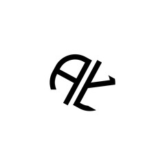Creative and Minimalist Letter AK Logo Design Icon, Editable in Vector Format in Black and White Color