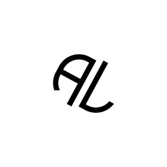 Letter A and L logo formed simple and modernity in golden color