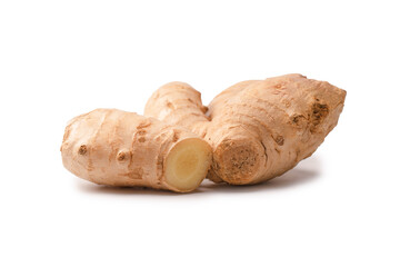 Ginger root isolated on white background.