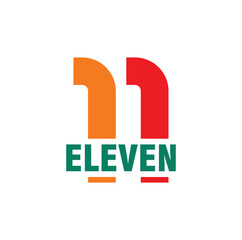 Fototapeta premium Number 11 and eleven wordmark. Logo vector. 