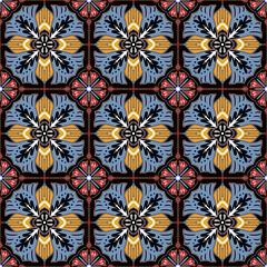 Seamless pattern decorative, flower pattern in vintage mandala style for tattoos, fabrics or decorations and more	